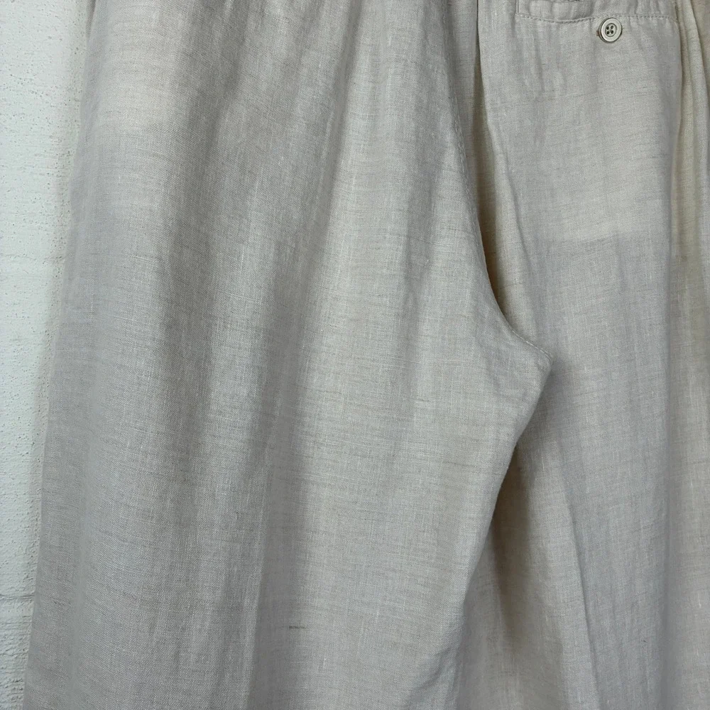 Tommy Bahama Relax Mens Linen Straight Leg Pants Size XL Beige Summer Vacation